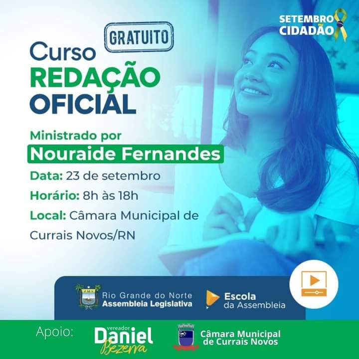 Read more about the article No Setembro Cidadão, Curso de Redação Oficial para servidores públicos e estudantes de Currais Novos