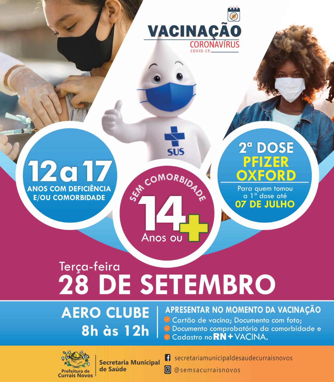 Read more about the article CRONOGRAMA DE VACINAÇÃO EM CURRAIS NOVOS PARA ESTA TERÇA-FEIRA, DIA 28