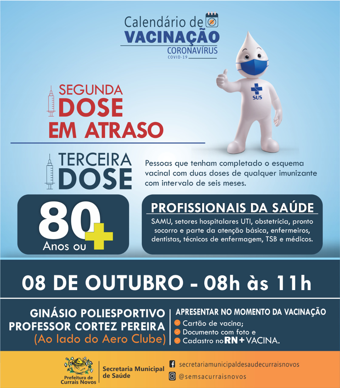 Read more about the article CRONOGRAMA DE VACINAÇÃO EM CURRAIS NOVOS PARA ESTA SEXTA-FEIRA, DIA 08