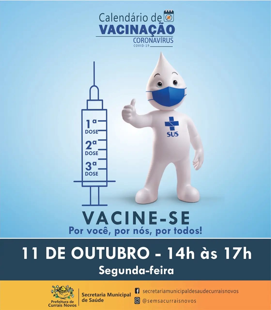 Read more about the article CRONOGRAMA DE VACINAÇÃO EM CURRAIS NOVOS PARA ESTA SEGUNDA-FEIRA, DIA 11