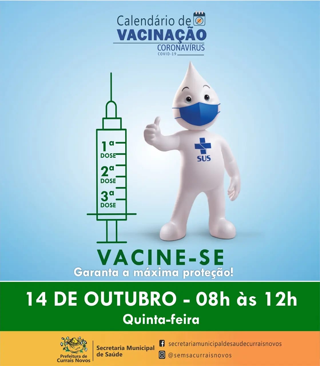 Read more about the article CRONOGRAMA DE VACINAÇÃO EM CURRAIS NOVOS PARA ESTA QUINTA-FEIRA, DIA 14