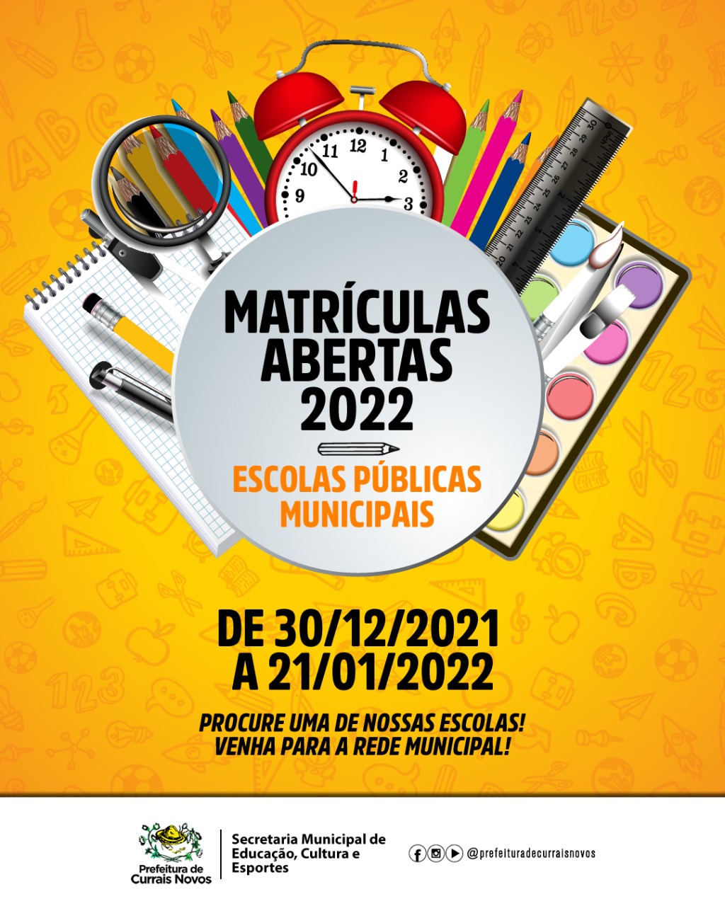 Read more about the article MATRÍCULAS PARA ANO LETIVO DE 2022 JÁ ESTÃO ABERTAS NA REDE MUNICIPAL