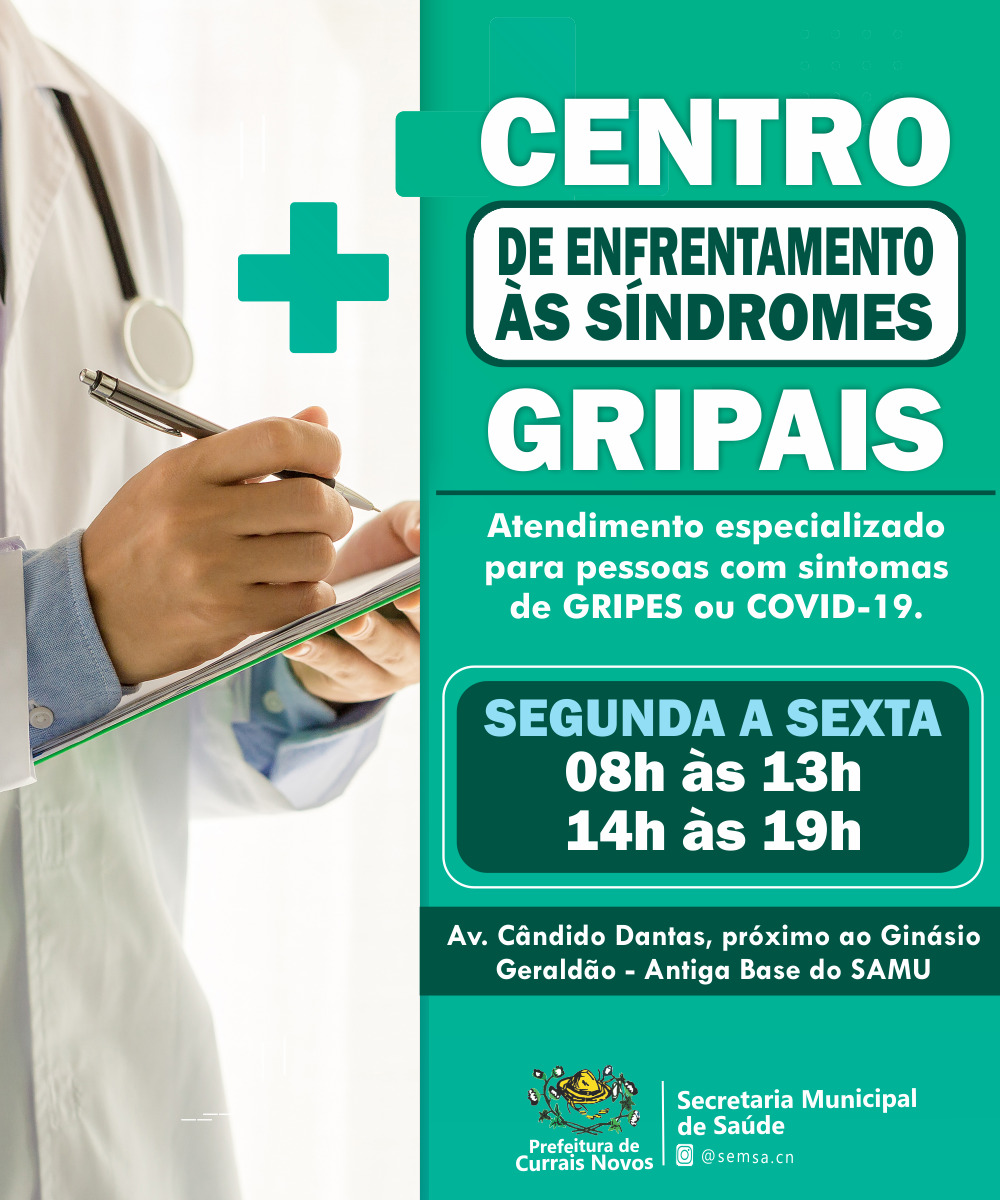 Read more about the article PREFEITURA DE CURRAIS NOVOS IMPLANTA CENTRO DE ENFRENTAMENTO ÀS SINDROMES GRIPAIS