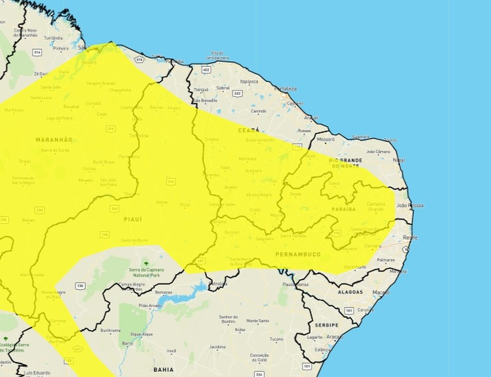 Read more about the article Inmet alerta para chuvas intensas em Currais Novos e mais 90 cidades do RN; veja lista