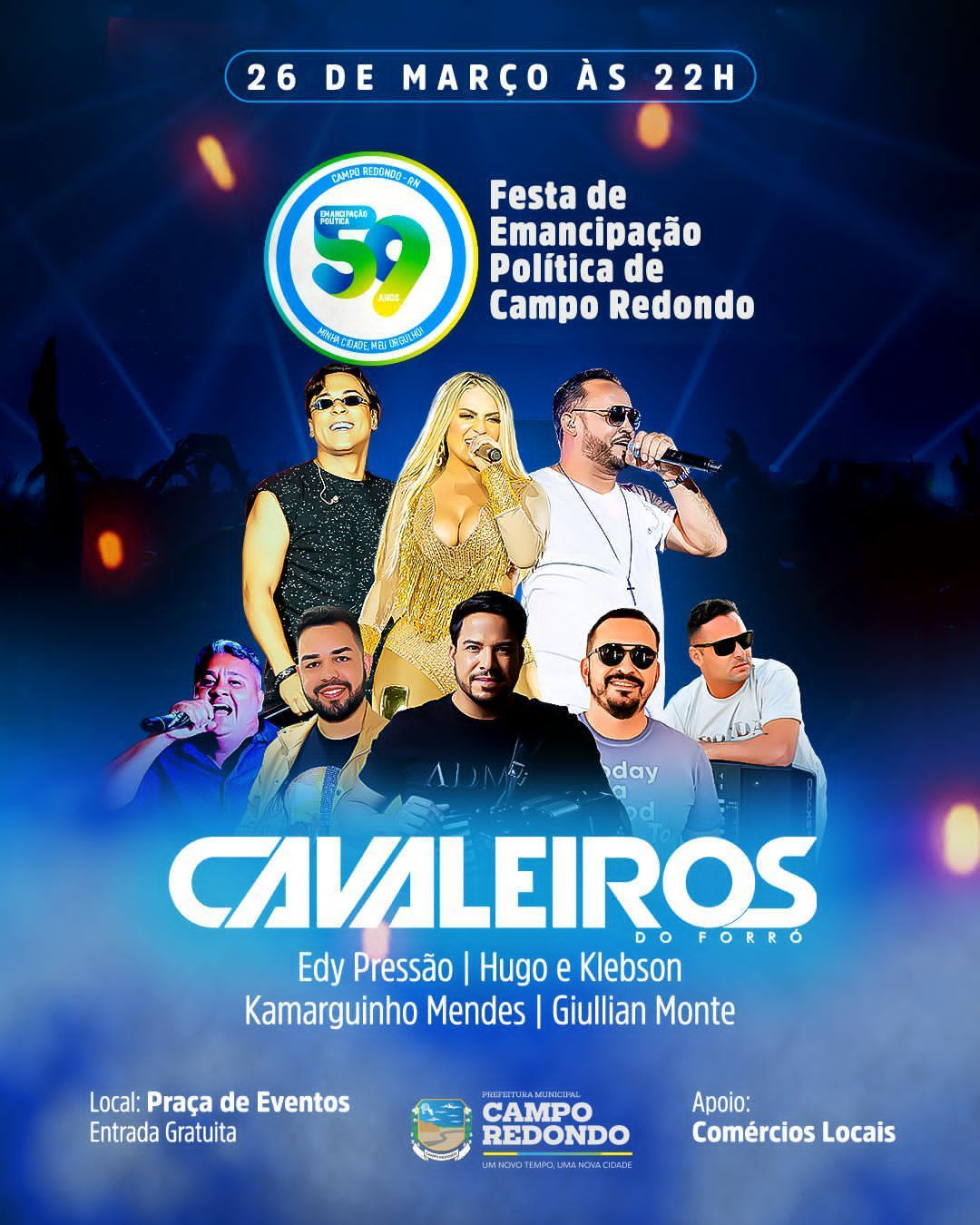 Read more about the article Campo Redondo celebra 59 anos de emancipação política e confirma festa com Banda Cavaleiros do Forró