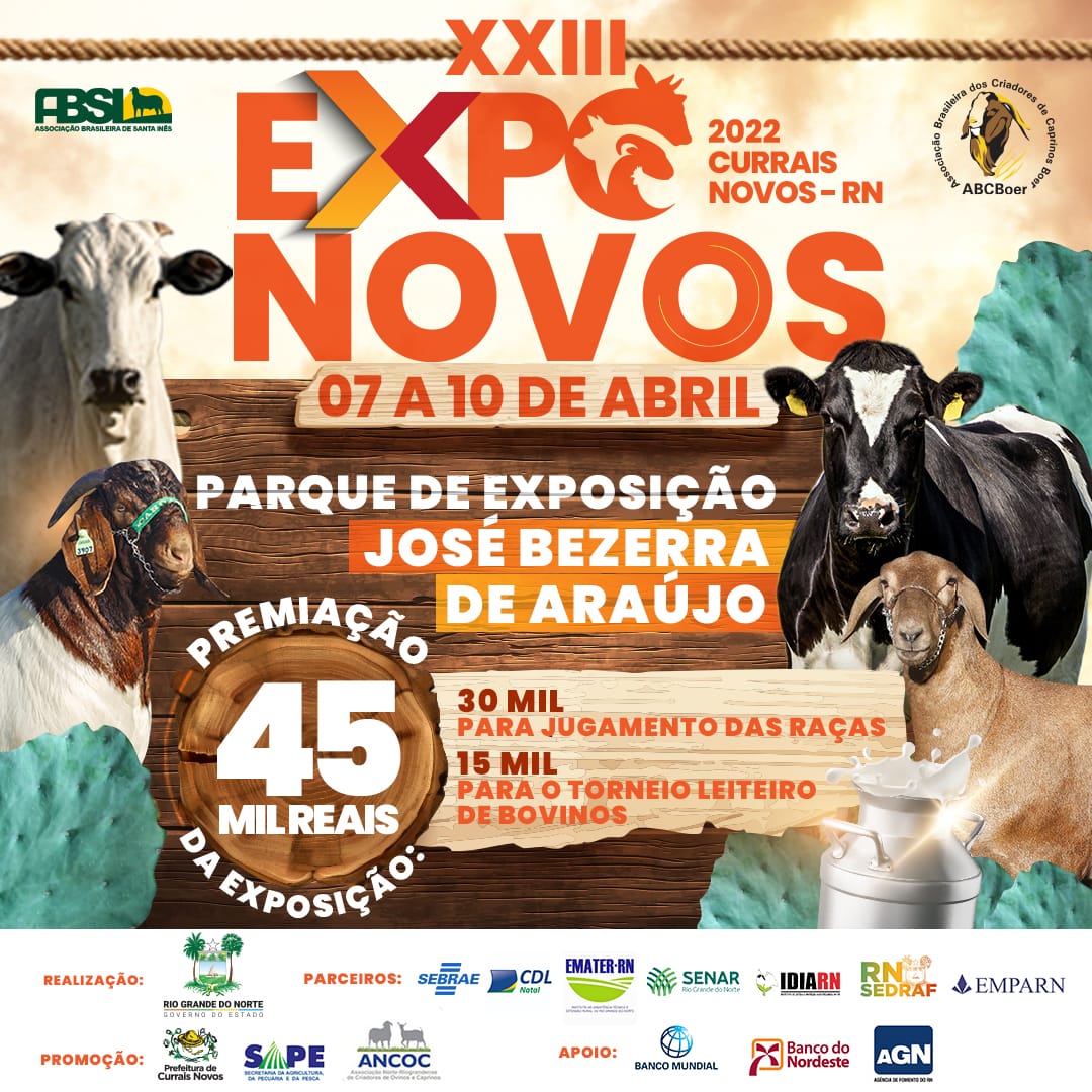 Read more about the article CURRAIS NOVOS REALIZA EM ABRIL A XXIII EDIÇÃO DA EXPONOVOS