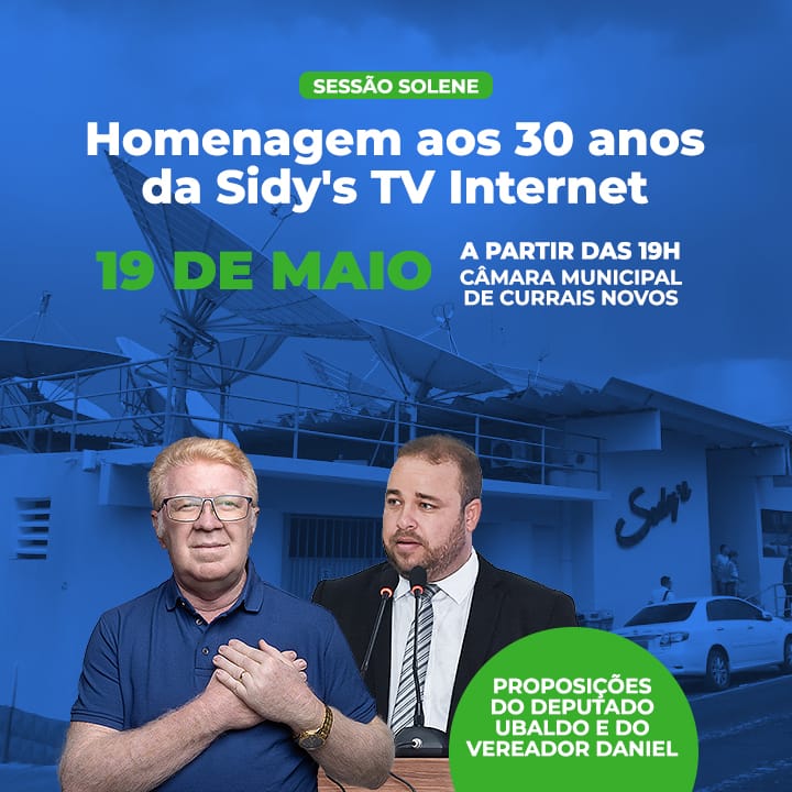 Read more about the article Ubaldo homenageia 30 anos da Sidy’s TV em Solene em Currais Novos