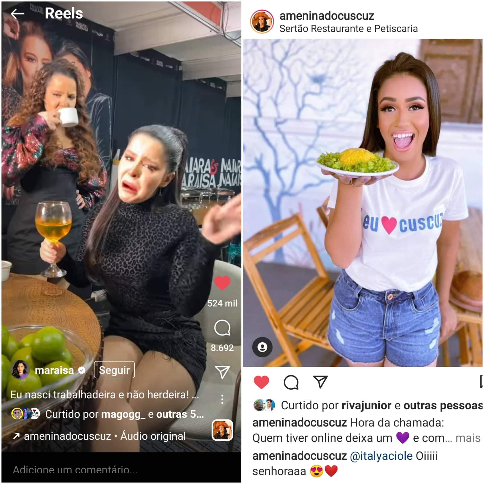 Read more about the article Maraísa, da dupla com Maiara, usa áudio de influencer seridoense e meme viraliza; Vídeo