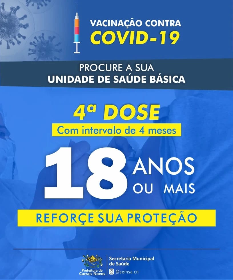 Read more about the article CURRAIS NOVOS: Confira o cronograma de vacinação neste sábado, dia 30