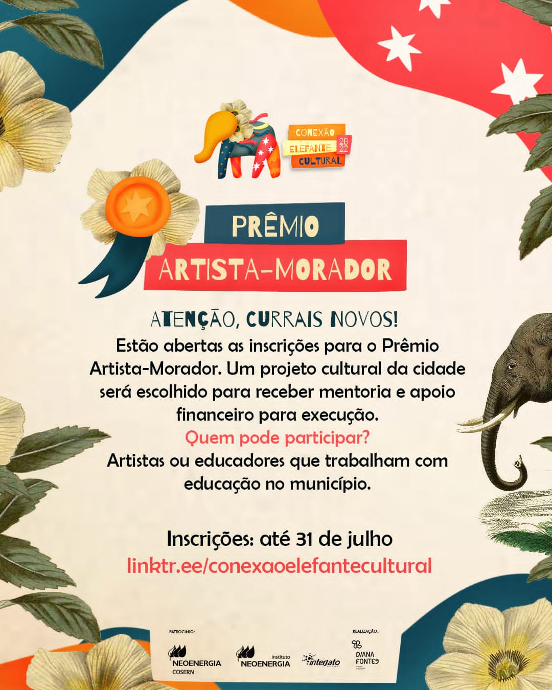 Read more about the article CONEXÃO ELEFANTE CULTURAL LANÇA PRÊMIO ARTISTA MORADOR