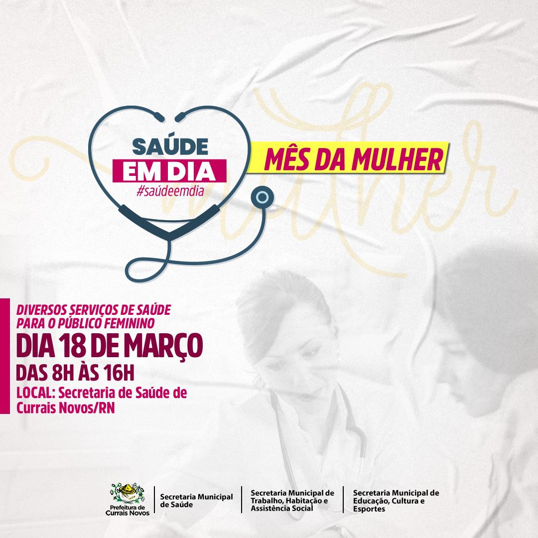 Read more about the article Projeto “Saúde em Dia” será realizado no próximo dia 18 com diversas ações